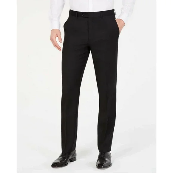 men's classic-fit ultraflex stretch flat-front dress pants Lauren Ralph Lauren Mens Classic-Fit Wool Plaid Dress Pants 44W x 32L Navy  at Amazon Men's Clothing store
